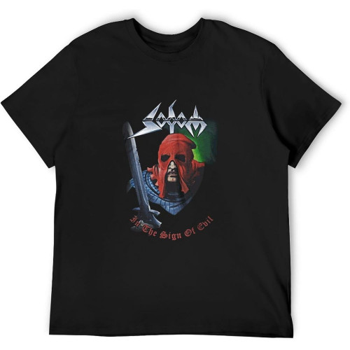 Sodom in The Sign of Evil T-Shirt Graphic Top Printed Shirt Short Sleeve Mens Tee Black Sodom in The Sign of Evil T-Shirt Graphic Top Printed Shirt Short Sleeve Mens Tee Black