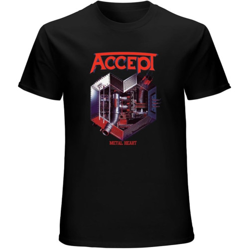 Adult T-Shirts Accept Metal Heart Black
