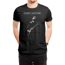 LILILOV Men' T Shirts Gary Moore Poster Black LILILOV Men' T Shirts Gary Moore Poster Black