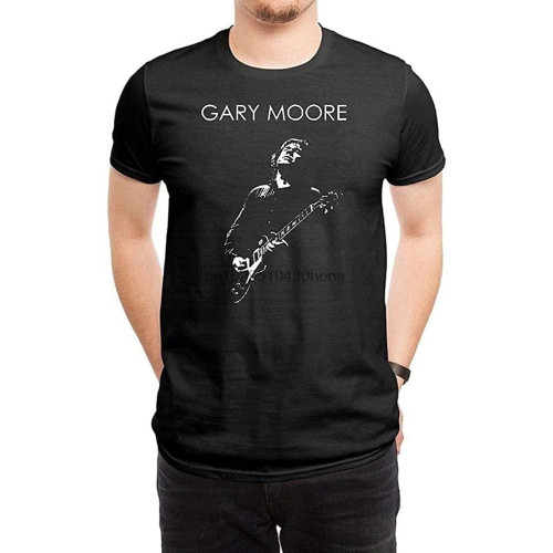 LILILOV Men' T Shirts Gary Moore Poster Black