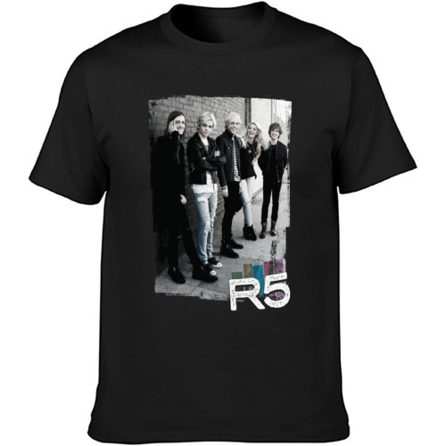 R5 Wall Photo Group Image T-Shirt Unisex Gift Men's Black Tees R5 Wall Photo Group Image T-Shirt Unisex Gift Men's Black Tees