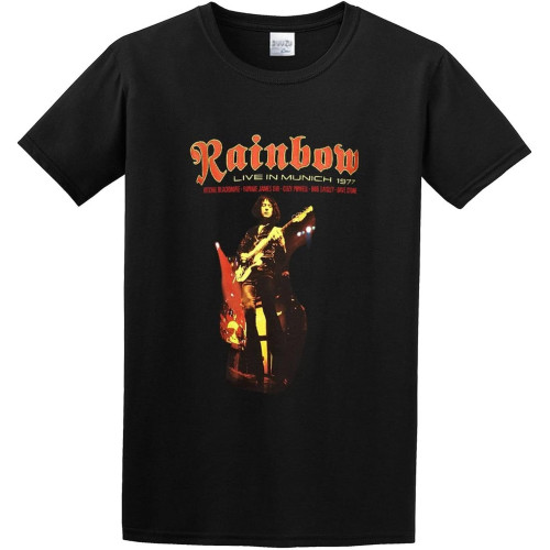 Rainbow Live in Munich T-Shirt Unisex Gift Men's Black Tees