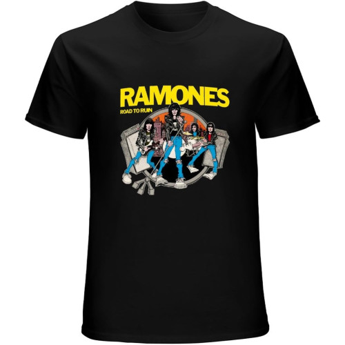 Ramone Rock Crazy Pure Road to Ruin Hypebeasts T-Shirt Unisex Gift Men's Black Tees