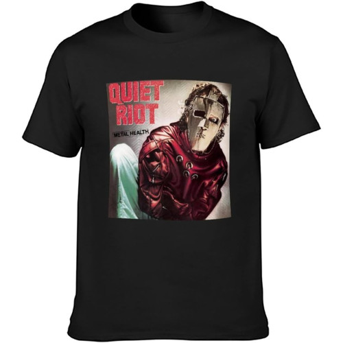 Quiet Riot Mental Health Album Cover T-Shirt Unisex Gift Men's Black Tees Quiet Riot Mental Health Album Cover T-Shirt Unisex Gift Men's Black Tees