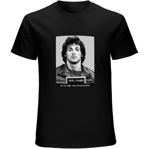 Rambo Mugshot Balboa Boxing T-Shirt Unisex Gift Men's Black Tees Rambo Mugshot Balboa Boxing T-Shirt Unisex Gift Men's Black Tees