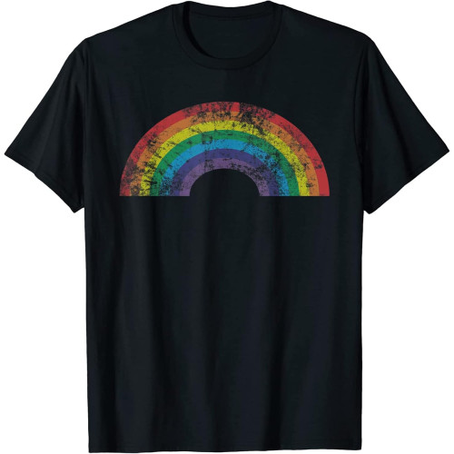 Rainbow Vintage Retro 80's Style T-Shirt Unisex Gift Men's Black Tees Rainbow Vintage Retro 80's Style T-Shirt Unisex Gift Men's Black Tees