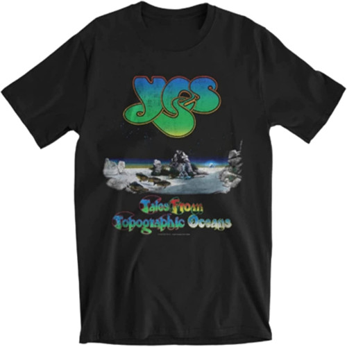 YES Topographic Oceans Short Sleeve Cotton Black Men Black