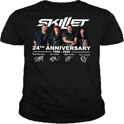 Skillet 24th Anniversary 1996 2020 Signature Shirt Tshirt Designs Graphic Plus Size Tees Cute Funny Cool Tshirt B Black