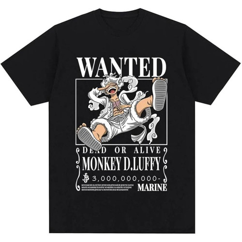 Anime Gear 5 Luffy Graphic T Shirt Men s Clothing 100 Cotton Short Sleeve T Shirts Black