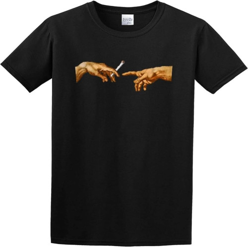 Lettbao Michelangelos Men Harajuku en Funny Print Hip Hop O Neck Men Shirt Black Lettbao Michelangelos Men Harajuku en Funny Print Hip Hop O Neck Men Shirt Black