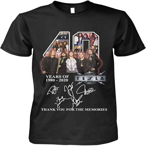 T-E-S-L-A Rock Band 40 Years Shirt I Love This Shirt for Women Shirt for Men Tee Women Gift T-Shirt Vintage Love S Black