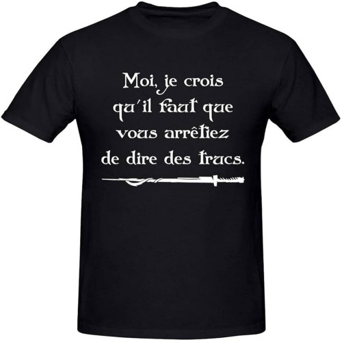 Kaamelott I Think You Have to Stop Saying Things T Shirt Harajuku Vêtements T Shirt Coton Sweatshirts Graphique T Shirt T Shirt Top Black, Couleur 11, L Black