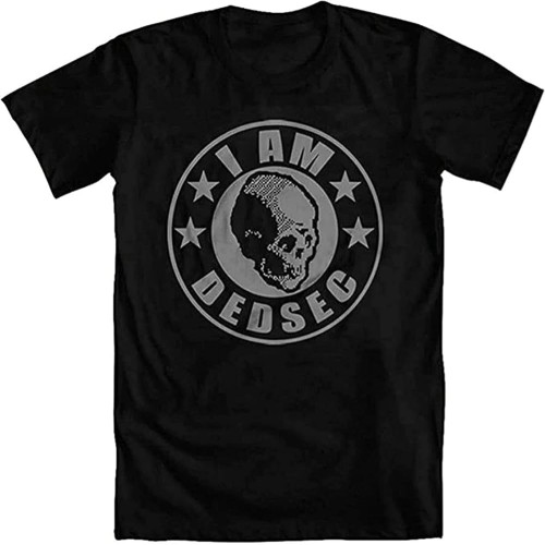 Loose Cotton Aware t Shirt damens for Men Cool Tops Aware t Shirt damens Watch Dogs Inspired I Am Dedsec Aware t Shirt Damen Black
