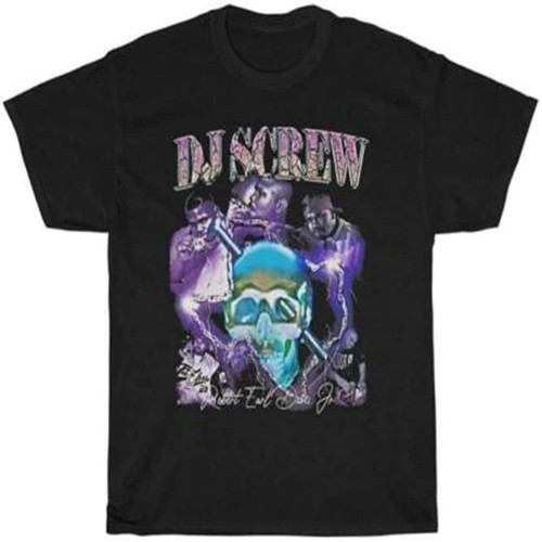 Dj Screw 90'S Inspired Rap Tee T-Shirt 100% Cotton Black