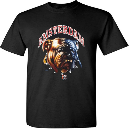 Vintage Amsterdam Bulldog T-Shirt Men's M Black Vintage Amsterdam Bulldog T-Shirt Men's M Black