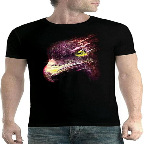 Eagle Bird Mens T-Shirt Tee Black