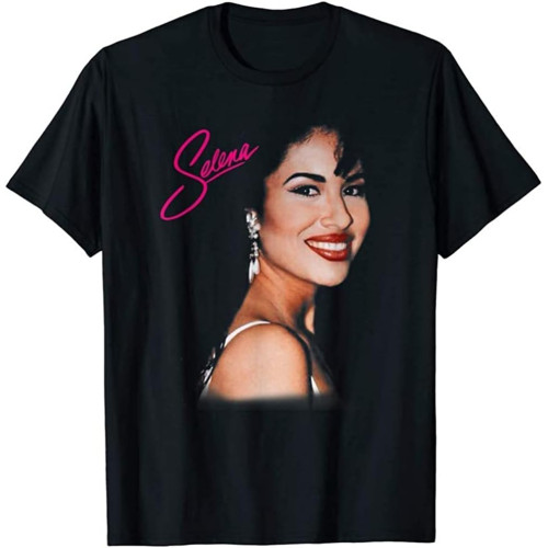 Vintage Selenas Quintanilla Love Music Retro 80s 70s Fans T-Shirt Short-Sleeved Shirt Top Sweatshirt Black M