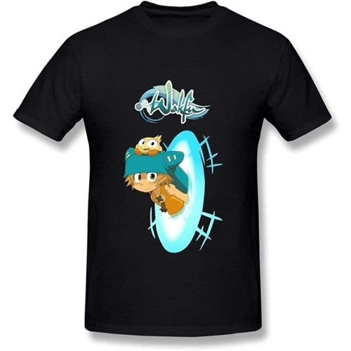 Wakfu Raider Logo Crew Neck Men Tees Black S