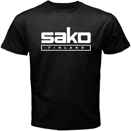 Over SAKO Finland Logo Shotgun Rifle Hunting Trap Skeet Black T-Shirt Mens Round Neck Short Sleeves Casual T-Shirt Black XL Over SAKO Finland Logo Shotgun Rifle Hunting Trap Skeet Black T-Shirt Mens Round Neck Short Sleeves Casual T-Shirt Black XL