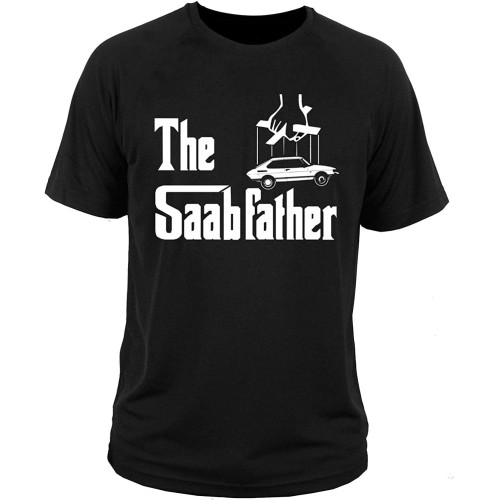 New Cool Tee Shirt T Shirt T-Shirt Car Saab 900 | Turbo Aero 9-3 9-5 The Saabfather Black XL