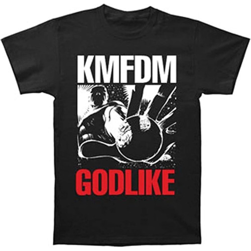 Over KMFDM Men's Godlike T-Shirt Black Men Printed Casual Tee Shirts Black XXL Over KMFDM Men's Godlike T-Shirt Black Men Printed Casual Tee Shirts Black XXL