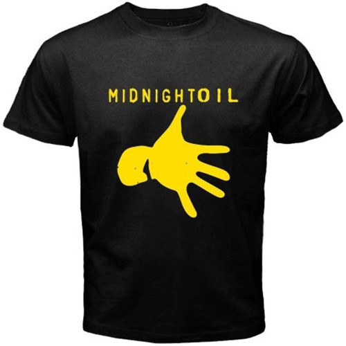 Midnight Oil Rock Band Logo Men's Fashion Graphic Tee T-Shirt Black M