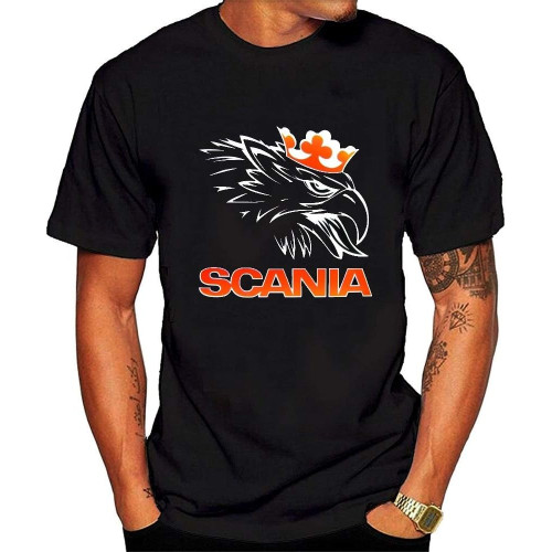 igczobuxlwesk Casual T Shirts Scania Logo Men Round Neck Cotton Tops Black Size S-4XL Black 3XL