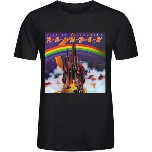 Rainbow Ritchie Blackmores Rainbow T Shirts for Mens Funny Round Neck Black L Rainbow Ritchie Blackmores Rainbow T Shirts for Mens Funny Round Neck Black L