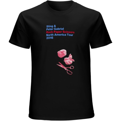 Sting Peter Gabriel Rock Paper Scissors Na Tour 2016 O-Neck 100% Cotton Short Sleeve Unisex T-Shirt Sting Peter Gabriel Rock Paper Scissors Na Tour 2016 O-Neck 100% Cotton Short Sleeve Unisex T-Shirt