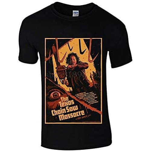 Rebirth Men's Texas Chainsaw Massacre Horror Movie Poster Top Cool Summer T Shirt Black M