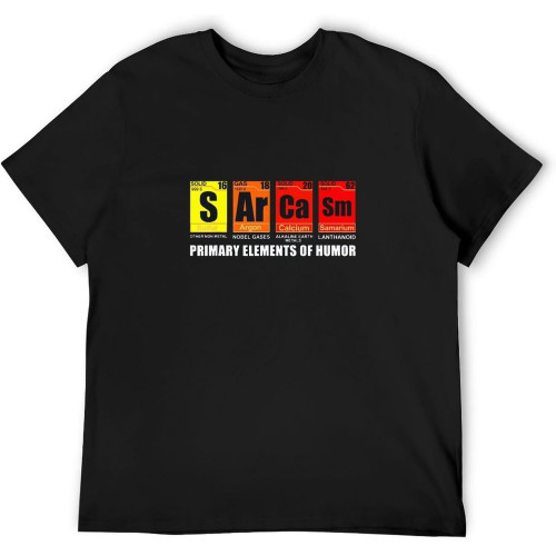 Science T-Shirt Sarcasm Ar Ca Sm Primary Elements of Humor O-Neck 100% Cotton Short Sleeve Unisex T-Shirt Science T-Shirt Sarcasm Ar Ca Sm Primary Elements of Humor O-Neck 100% Cotton Short Sleeve Unisex T-Shirt