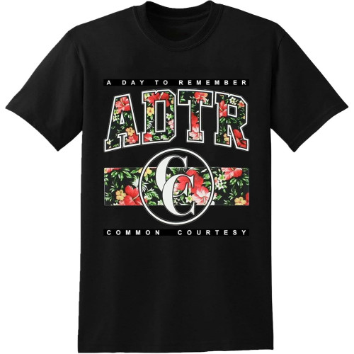 A Day to Remember Floral T-Shirt Black Graphic Unisex Tee Shirt A Day to Remember Floral T-Shirt Black Graphic Unisex Tee Shirt