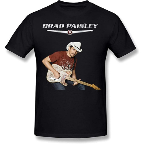 Brad Paisley Music Art T-Shirt Black Graphic Unisex Tee Shirt Brad Paisley Music Art T-Shirt Black Graphic Unisex Tee Shirt