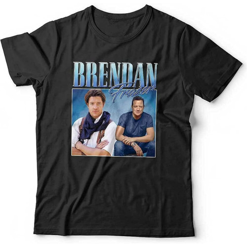 Brendan Fraser Appreciation T-Shirt Black Graphic Unisex Tee Shirt Brendan Fraser Appreciation T-Shirt Black Graphic Unisex Tee Shirt