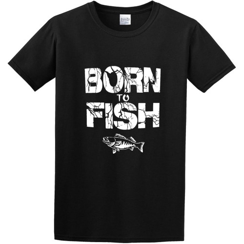 Born to Fishing Fish T-Shirt Black Graphic Unisex Tee Shirt Born to Fishing Fish T-Shirt Black Graphic Unisex Tee Shirt