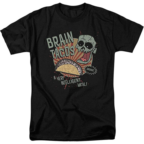 Brain Tacos Zombie T-Shirt Black Graphic Unisex Tee Shirt Brain Tacos Zombie T-Shirt Black Graphic Unisex Tee Shirt