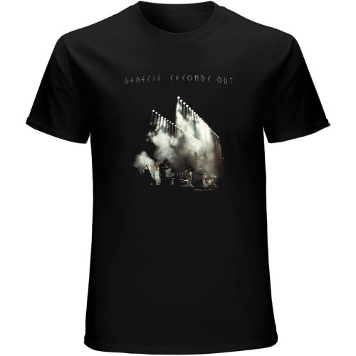 Genesis Seconds Out Rock Men's Cotton T-Shirt Black Shirt Top Tee