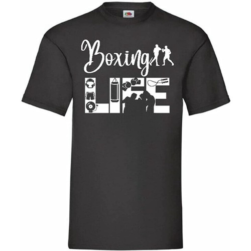Boxing Life T-Shirt Black Graphic Unisex Tee Shirt Boxing Life T-Shirt Black Graphic Unisex Tee Shirt