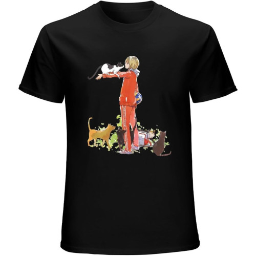 Kenma and Cats Anime Clothes Design Haikyuu Volleyball Anime O-Neck 100% Cotton Short Sleeve Unisex T-Shirt Kenma and Cats Anime Clothes Design Haikyuu Volleyball Anime O-Neck 100% Cotton Short Sleeve Unisex T-Shirt
