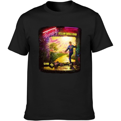 Brick Road John Goodbye Elton Farewell T-Shirt Black Graphic Unisex Tee Shirt Brick Road John Goodbye Elton Farewell T-Shirt Black Graphic Unisex Tee Shirt