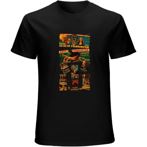 Boris Karloff Bride of Frankenstein Monster Horror T-Shirt Black Graphic Unisex Tee Shirt Boris Karloff Bride of Frankenstein Monster Horror T-Shirt Black Graphic Unisex Tee Shirt