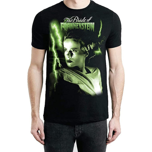 Bride of Frankenstein Green Bride T-Shirt Black Graphic Unisex Tee Shirt Bride of Frankenstein Green Bride T-Shirt Black Graphic Unisex Tee Shirt