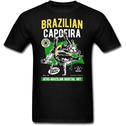 Brazilian Capoeira Fight Dance T-Shirt Black Graphic Unisex Tee Shirt Brazilian Capoeira Fight Dance T-Shirt Black Graphic Unisex Tee Shirt