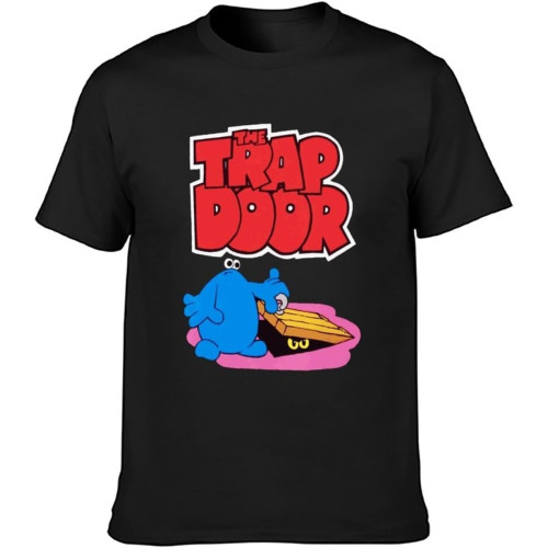 The Trap Door Men's T-Shirt Unisex Black Cotton Print Tee Shirts The Trap Door Men's T-Shirt Unisex Black Cotton Print Tee Shirts