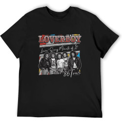 Loverboy - Band Rock and Roll Guitar O-Neck 100% Cotton Short Sleeve Unisex T-Shirt
