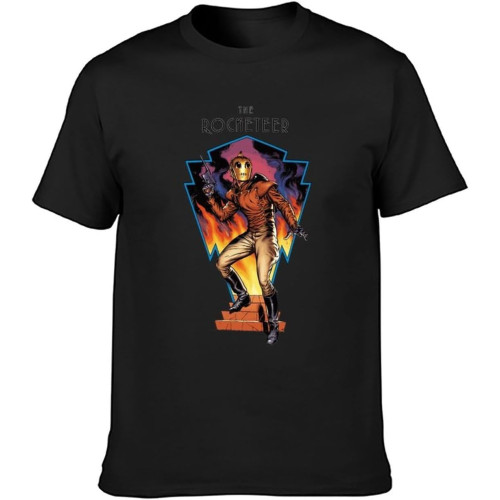 The Rocketeer Ver 2 Movie Poster Men's T-Shirt Unisex Black Cotton Print Tee Shirts The Rocketeer Ver 2 Movie Poster Men's T-Shirt Unisex Black Cotton Print Tee Shirts
