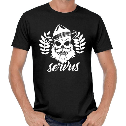 ServBavaria Skull Oktoberfest Octoberfest Fedora Skull Bavarian Beard T-Shirt Black Mens ServBavaria Skull Oktoberfest Octoberfest Fedora Skull Bavarian Beard T-Shirt Black Mens