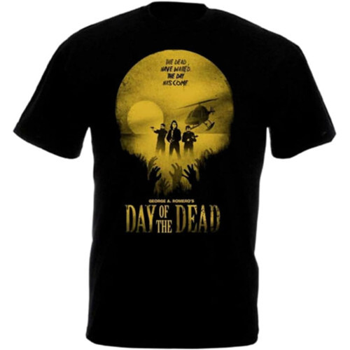 Day of The Dead v10 T-Shirt Black Horror Movie Romero Black Mens Day of The Dead v10 T-Shirt Black Horror Movie Romero Black Mens