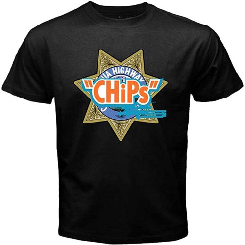 Chips Police Movie California Highway Patrol Men's Black T-Shirt