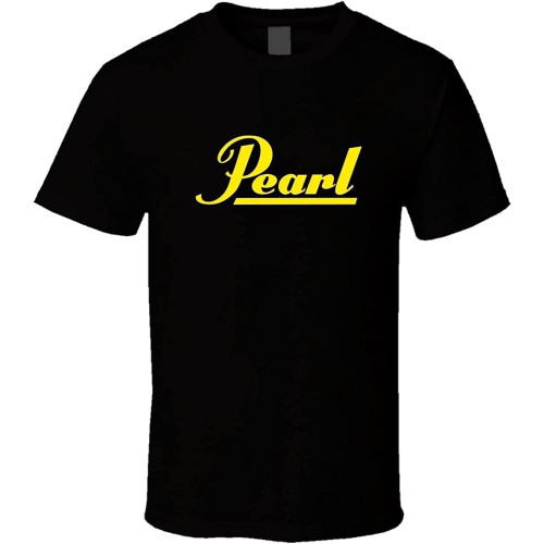 Pearl Logo Drums Tee Tshirt Men Black T-Shirt Size S to 3XL Pearl Logo Drums Tee Tshirt Men Black T-Shirt Size S to 3XL